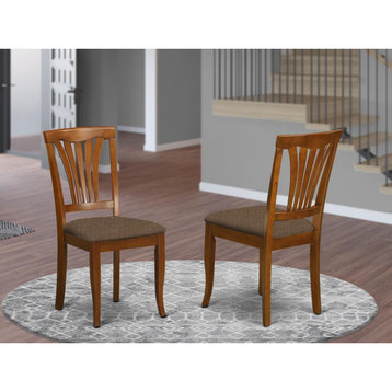 Avon Chair For Dining Room With Microfiber Upholstered Seat, Set Of 2