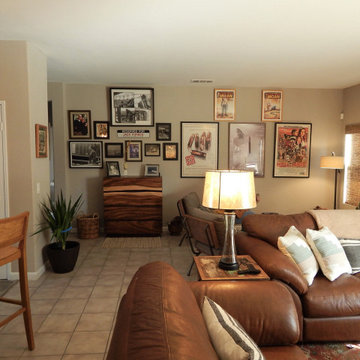Contemporary Living area with Southwest flair.