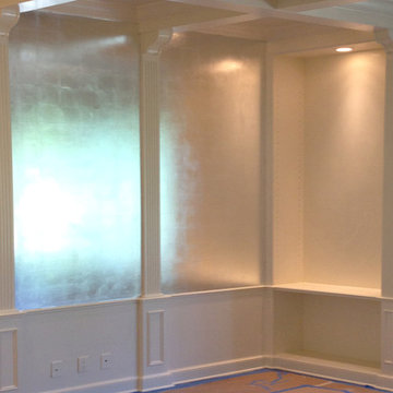 Silver Leaf Panels in Glamourous Dining Room