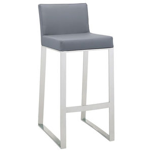New York Counter Stool Leather Optic White Contemporary Bar Stools And Counter Stools Other By Pomp Home