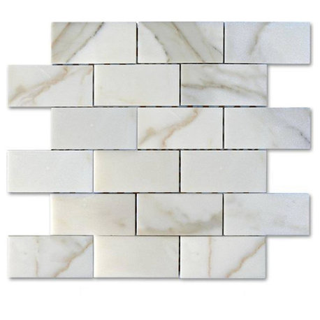 Calacatta Gold Honed Straight Edge 2"x4" Mosaic (.84sf)