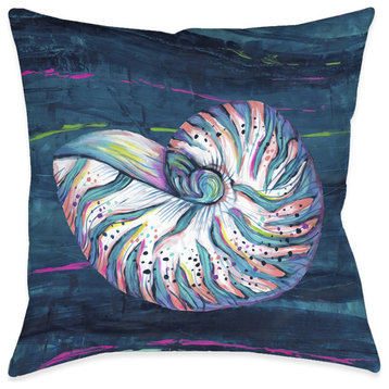 Seashell Jewel Outdoor Pillow, 18"x18"