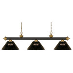 Z-Lite - Island/Billiard - Finished In Bronze and Satin Gold This Three Light Bar Fixture Uses Acrylic Smoke Shades To Create A Contemporary Look With A Timeless Quality To It. This Fixture Would Be Perfect For The Game Room Or Any Other Room Of The House Where A Touch Of Under Stated Sophistication Is Needed.
