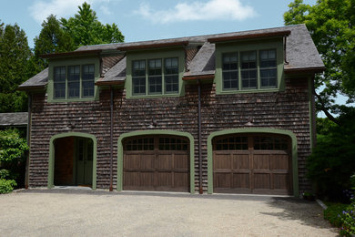 Inspiration for a farmhouse two-story wood exterior home remodel in New York