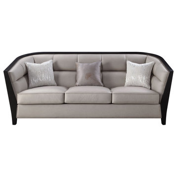 Acme Zemocryss Sofa With 3 pillows Beige Fabric