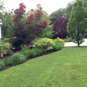 Large suburban front yard berm