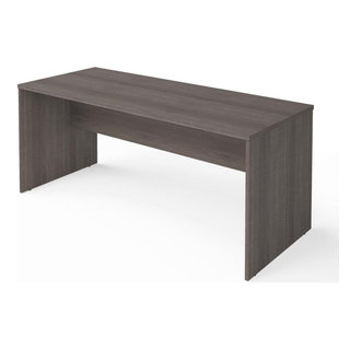 Bestar i3 Plus Executive Desk in Bark Gray, Wood, 2.63 | Nebraska Furniture Mart