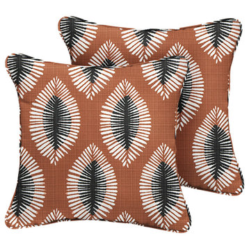Noble Grey Hayden Sunstone Outdoor/Indoor Corded Pillow Set of Two 16 x 16 x 6