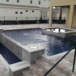 Geometric Pool with Overflow Spa - Products