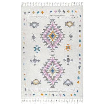 nuLOOM Nivian Shags Transitional Area Rug, White, 7'10"x10'