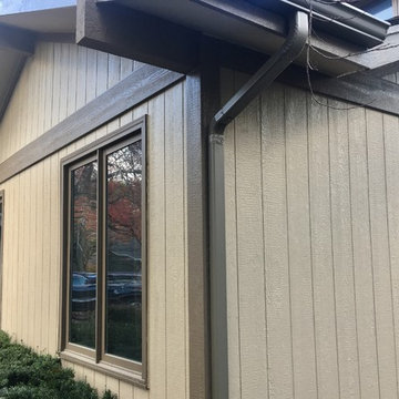LP Smartside 4x8 sheets, Anderson 400 series Casement windows and trim