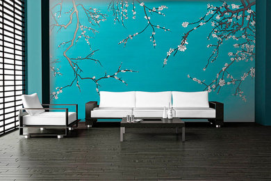 Asian Blossom Plum-Almond Branches Mural