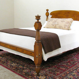 Antique Birch Tulip and Block Bed - Beds