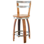 Central Coast Creations - Wine Barrel Swivel Top Stool With Backrest 2, 28" - Assembly Required: Please contact me if this is a problem other shipping options are available.