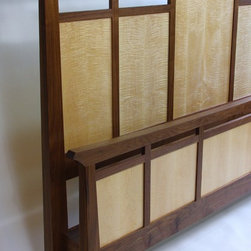 Custom Designed Walnut and Curly Maple Bed - Beds
