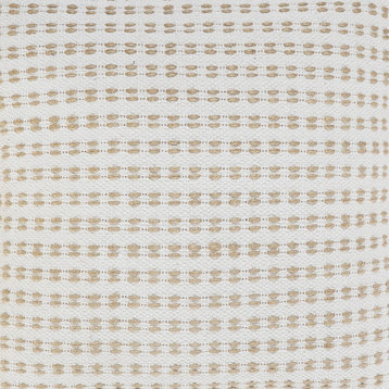 Ivory and Jute Interwoven Throw Pillow