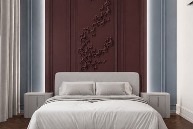 Modern bedroom in London.