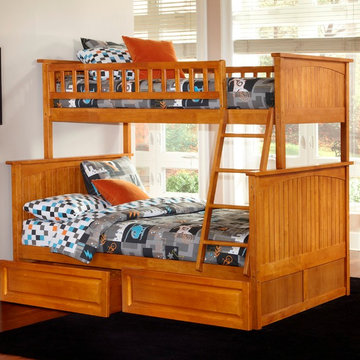 Nantucket Twin over Full Bunk Bed | Drawers | Caramel Latte