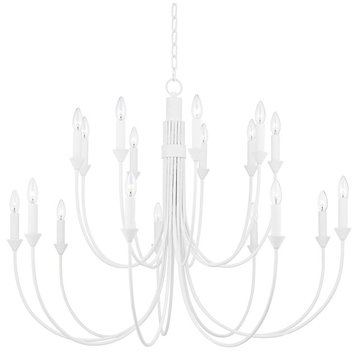 Cate 18 Light Chandelier, Gesso White