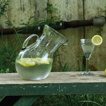 Glass Tilted Pitcher - Large