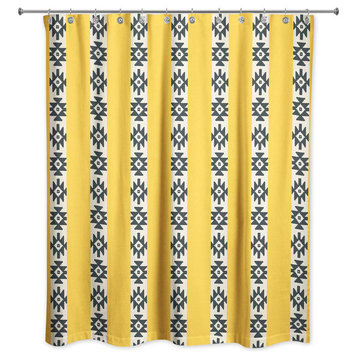 Southwestern Pattern in Yellow Shower Curtain
