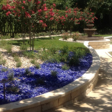 Austin- Stone Terraces and Water Feature
