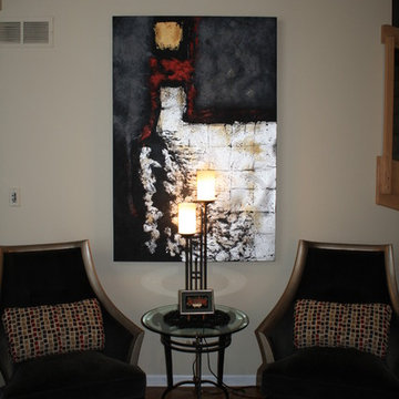 Transitional Two-Story Living Room
