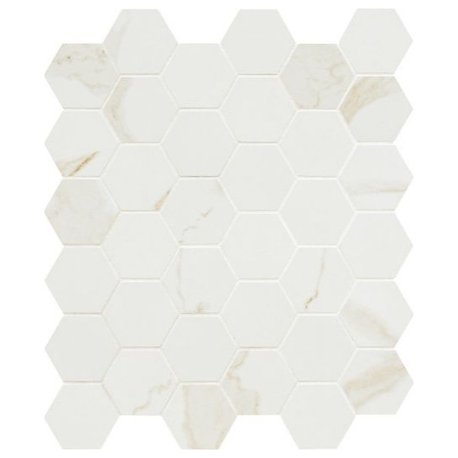 Eden Calcatta 2X2 Hexagon Matte Porcelain Mosaic, 4x4 or 6x6 Sample