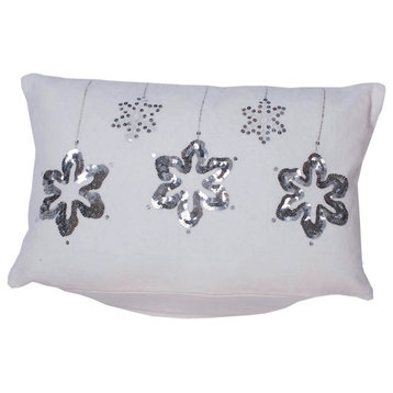 Vickerman QTx17542 Decorative 12"x20" Silver Flakes Pillow