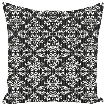 Ornate Lace Throw Pillow, 14x14, With Insert