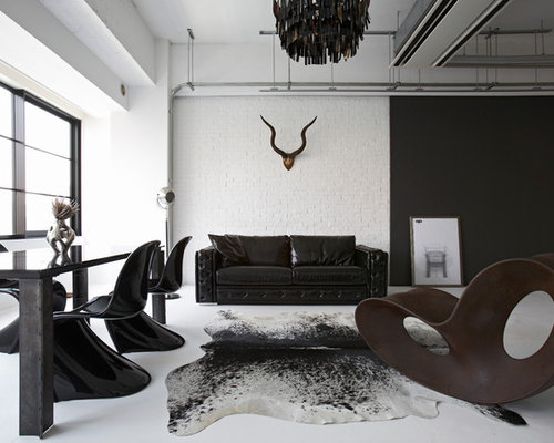 Living Rooms with Black Sofas | Houzz