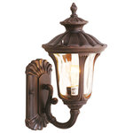 Livex Lighting - Oxford Outdoor Wall Lantern, Imperial Bronze - From the Oxford outdoor lantern collection, this traditional design will add curb appeal to any home. It features a handsome, antique-style wall plate and decorative arm. Light amber water glass  cast an appealing light and lends to its vintage charm. Wall plate, arm and other details are all in a imperial bronze finish.