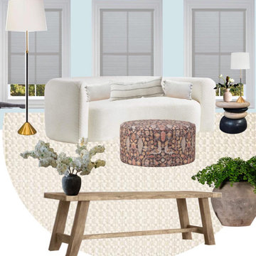 Bay Window Moodboards with Ottomans