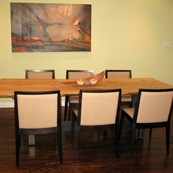 Reclaimed Maple Live Edge Harvest Table - Dining Tables