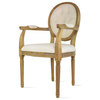 Cream Button Tufted Upholstered Dining Chair