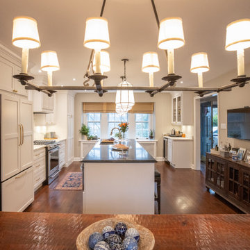 Luxury Transitional Kitchen Remodel | White Cabinets & Black Island Countertops