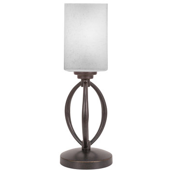 Marquise Accent Lamp In Dark Granite Finish With 4" White Muslin Glass
