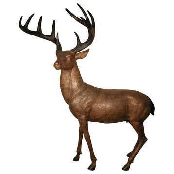 American Deer Bronze Sculpture Buck