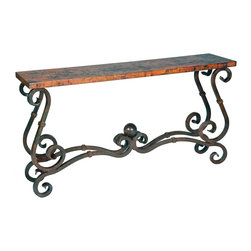 French Console Table with Copper Top by Prima - Side Tables And End Tables