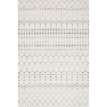 Moroccan Blythe Contemporary Area Rug, Gray, 3'x5'