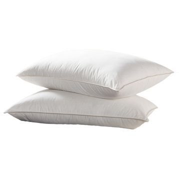 Luxurious  100% Siberian Goose Down Pillow 600Tc, 750FP,  Set Of 2, Standard