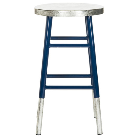 Safavieh Kenzie Silver Dipped Counter Stool, Navy