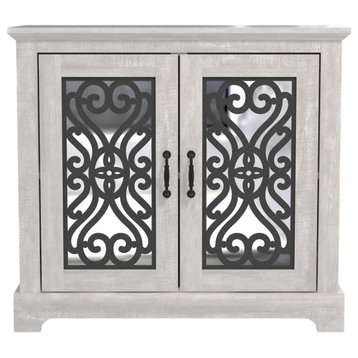 Calidia Stone Accent Cabinet With 2 Doors, Dusty Gray Oak