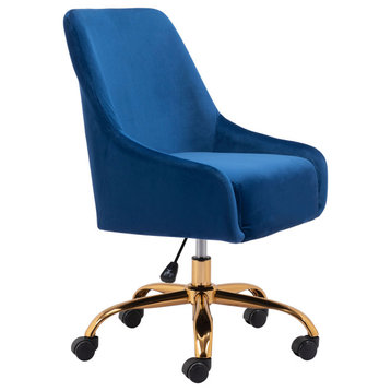 Parker Office Chair Gray & Gold, Blue & Gold