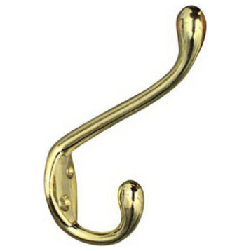 National Hardware® N248-245 Heavy-Duty Garment Hook, Bright Brass