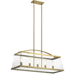 Kichler - Kichler Darton 40.75" 5 Light Linear Chandelier, Clear, Natural Brass - The Dartona 40.75in. 5 light linear chandelier with fluid lines with clear glass and Brushed Natural Brass finish. A perfect addition in several aesthetic environments, including traditional, transitional and contemporary.