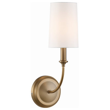 Crystorama 2241-VG 1 Light Wall Mount in Vibrant Gold with Silk