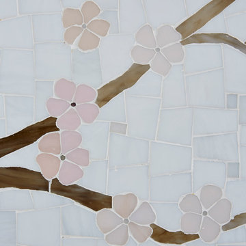 Sugar House custom cherry blossom tile mural