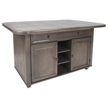 Shades of Gray Kitchen Island Grey Tile Top
