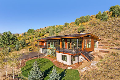 Inspiration for a contemporary exterior home remodel in Denver